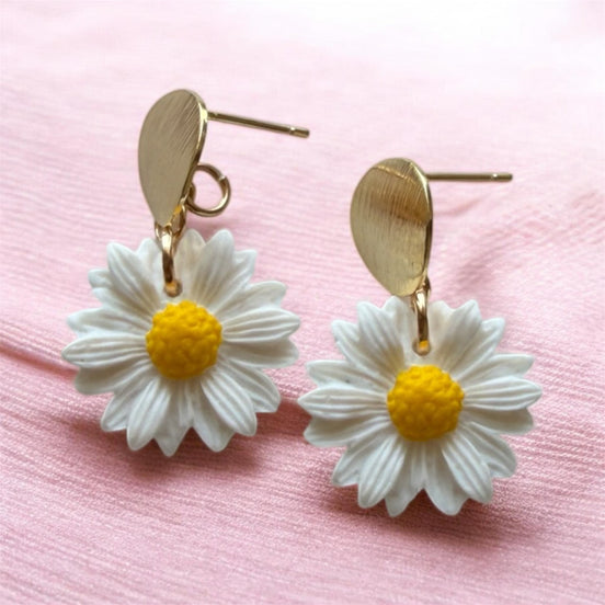Ramunių auskarai „Daisy Gold“