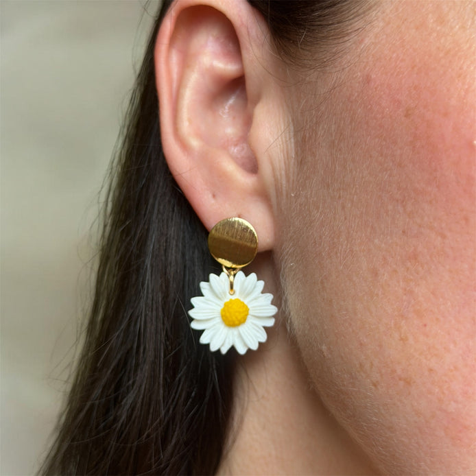 Ramunių auskarai „Daisy Gold“